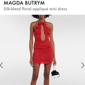 Magda Butrym silk rose red dress xs 34